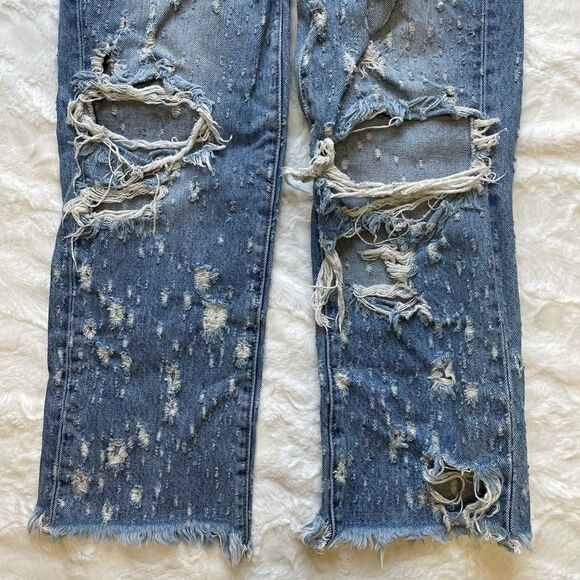 Carmar LF Portia Serre Distressed High Rise Straight Leg Denim Jean - Women’s 25 - Picture 4 of 10